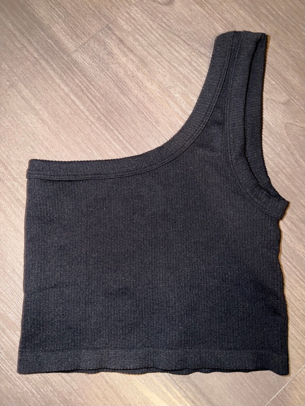 PAXTON S/M One Shoulder Ribbed Crop Top